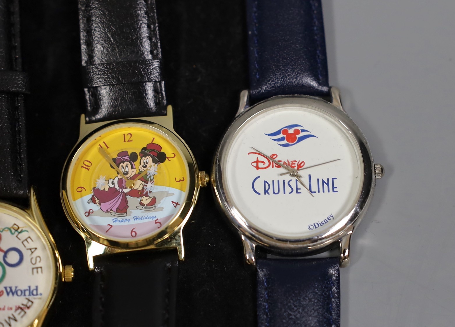 Disney World wristwatch, 1998, cast only and five other Disney watches including Cruise Line